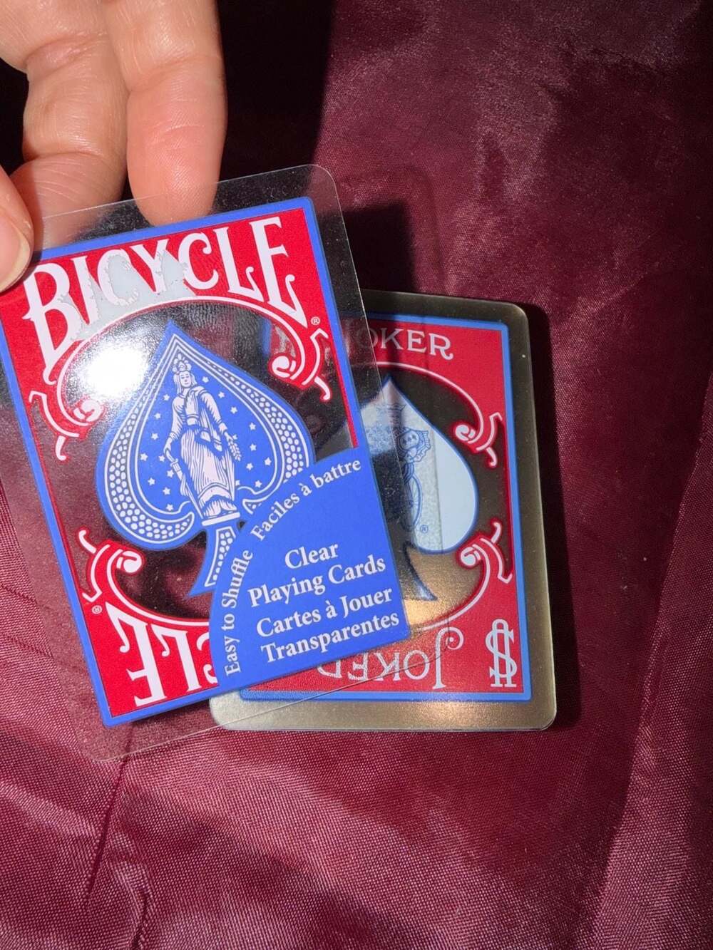 Bicycle Clear Plastic Poker Playing Cards